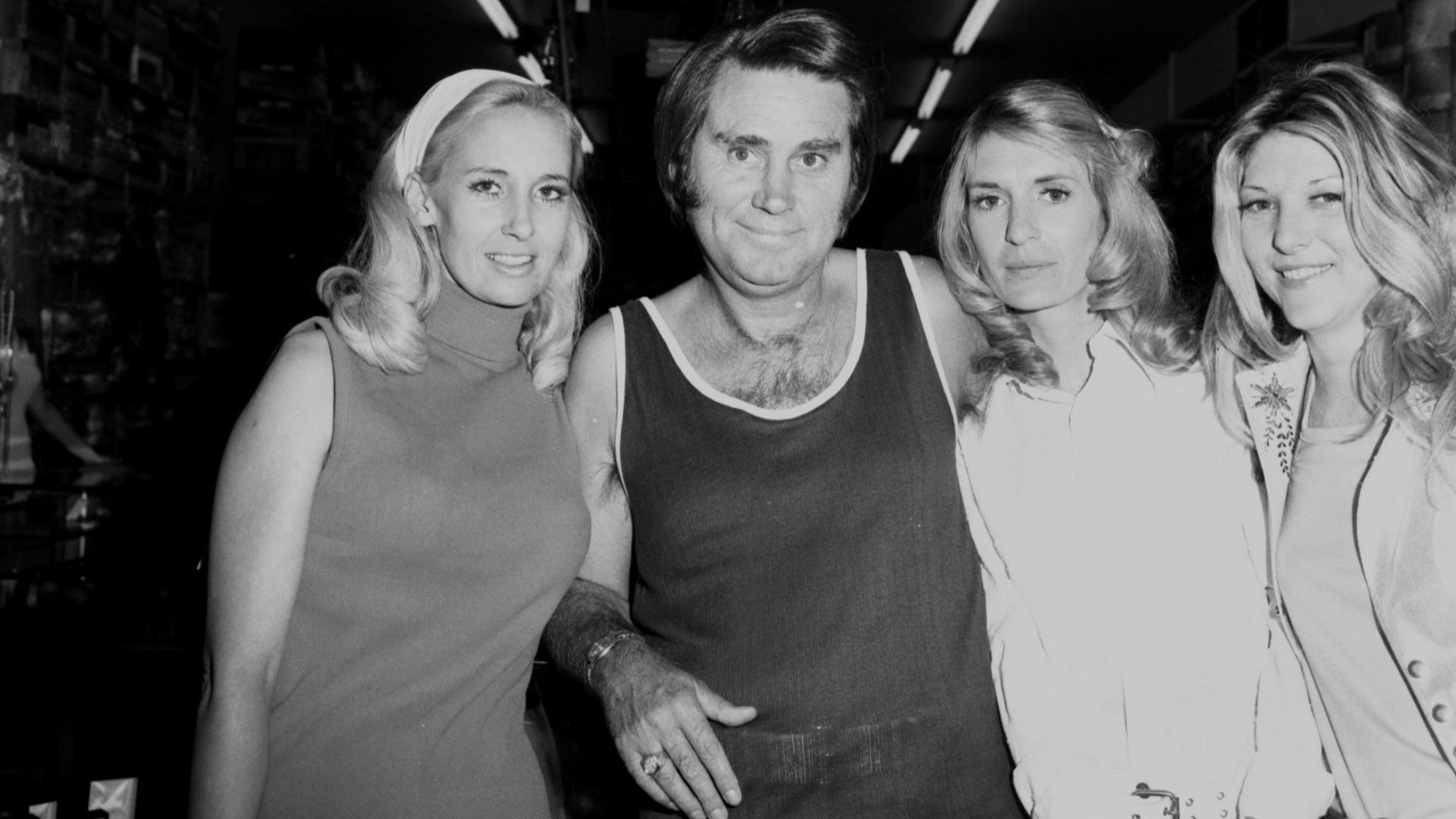 George Jones and Tammy Wynette at Nudie's Rodeo Taylor, 1973