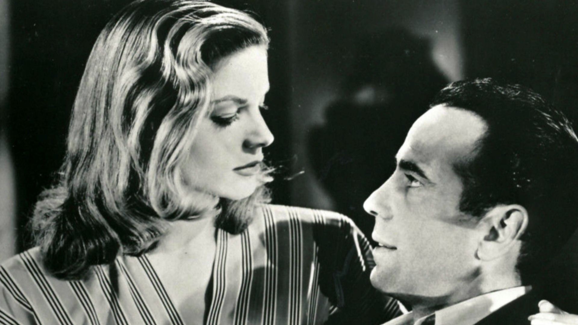 Photo of Lauren Bacall and Humphrey Bogart in a scene from the film To Have and Have Not.