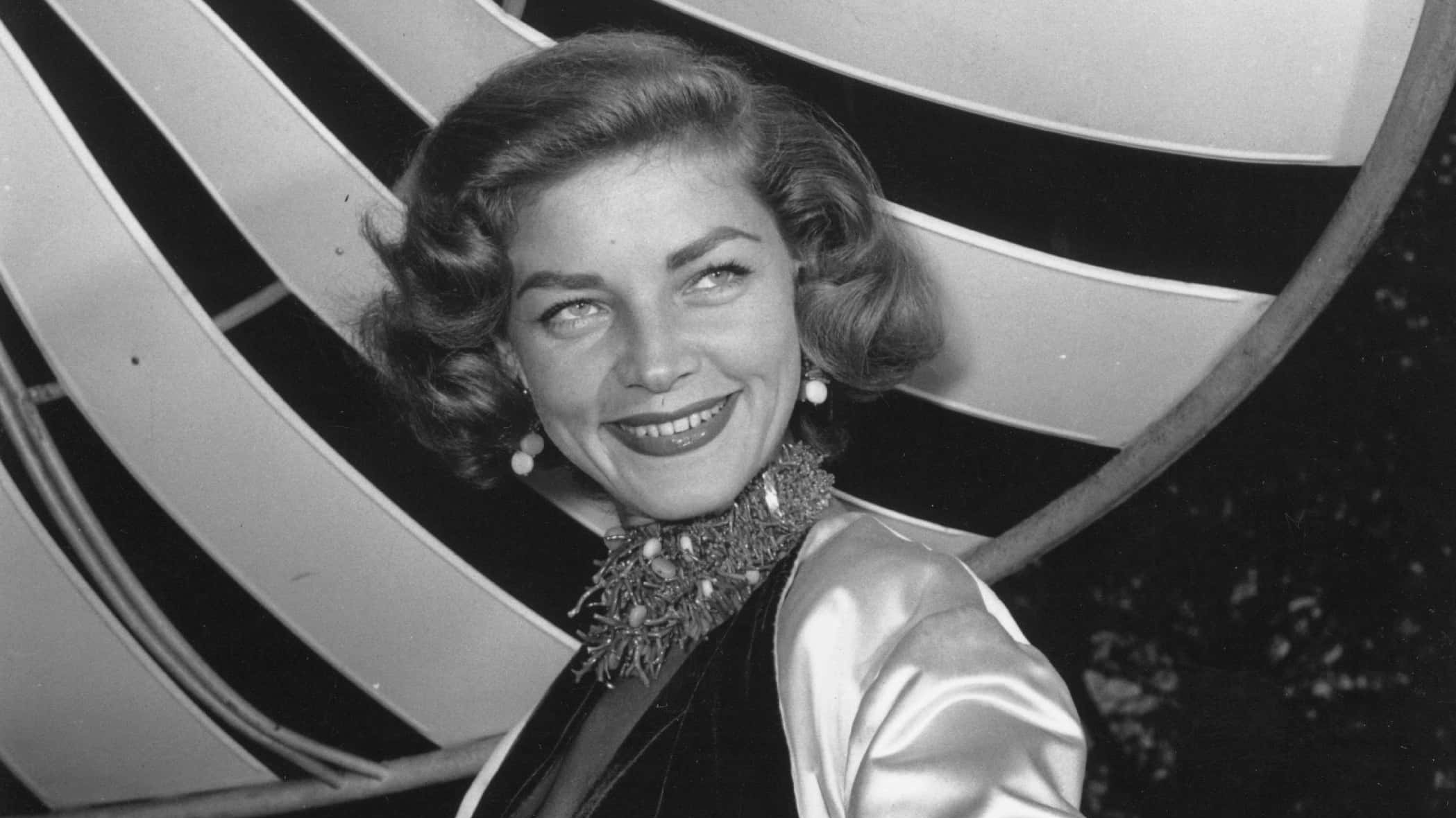 Lauren Bacall in silk shirt