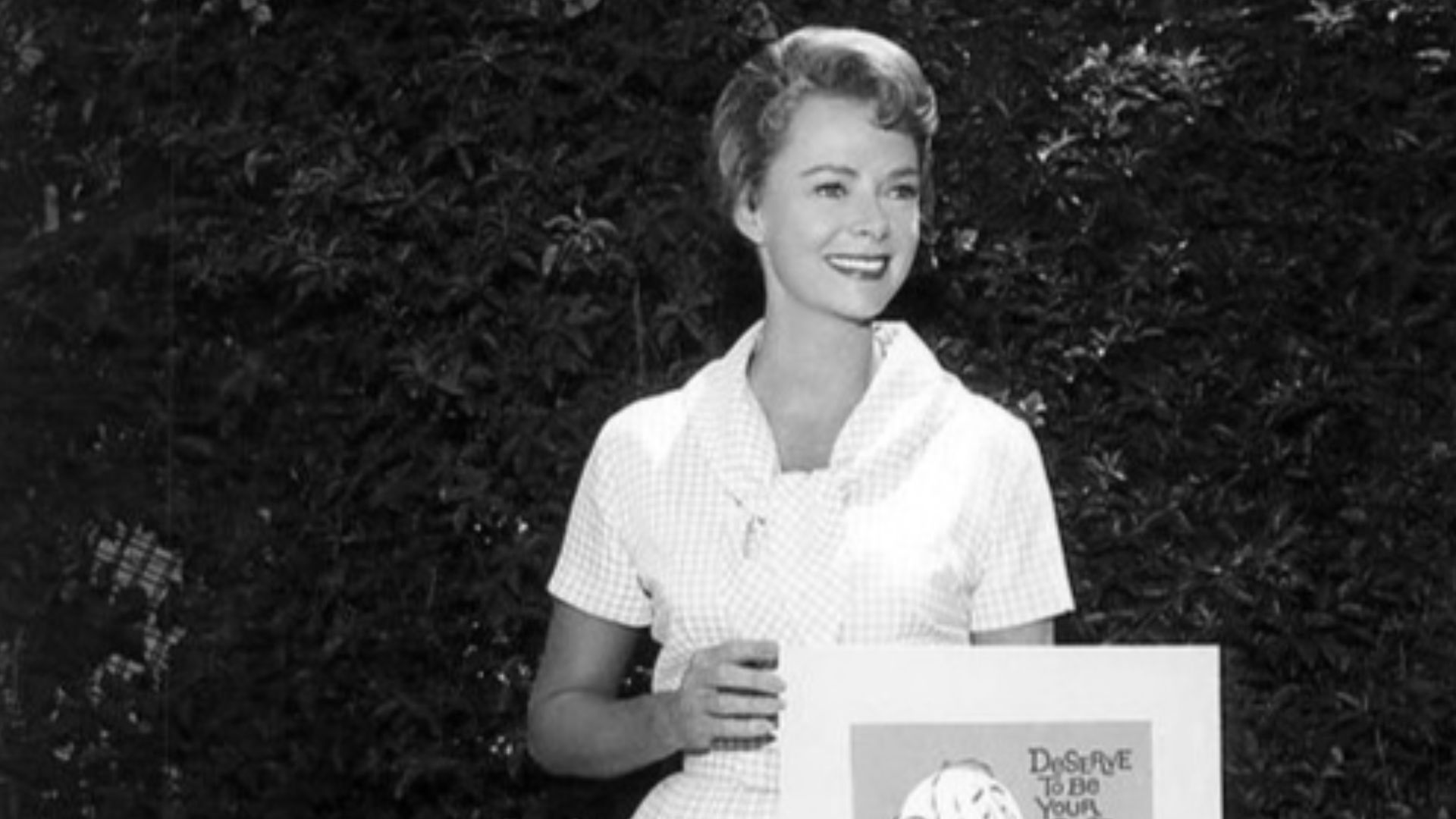 Publicity photo of actress June Lockhart and Lassie for National Dog Week, 1963.  Lockhart played Ruth Martin on the television program Lassie.