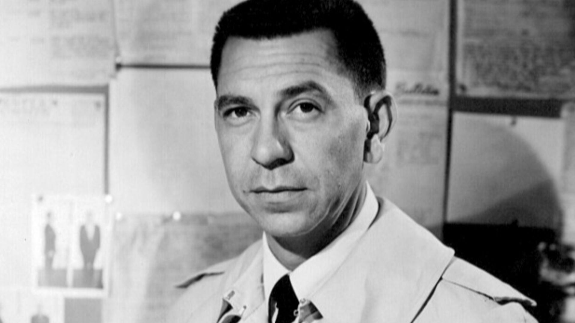 Photo of Jack Webb as Sergeant Joe Friday from the television series Dragnet.