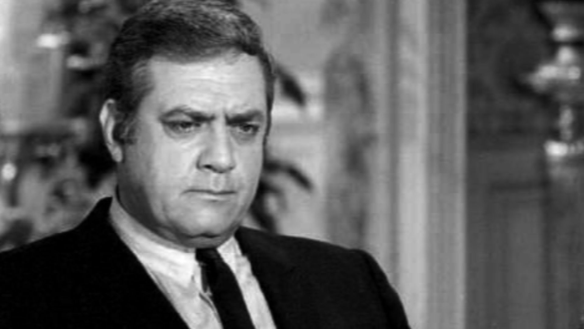 Publicity photo of Raymond Burr and Victoria Shaw from the Ironside television show, episode A Drug on the Market.