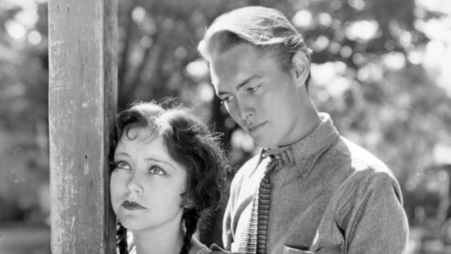 Photo of Joan Peers and Richard Cromwell in a scene from the 1930 film Tol'able David.