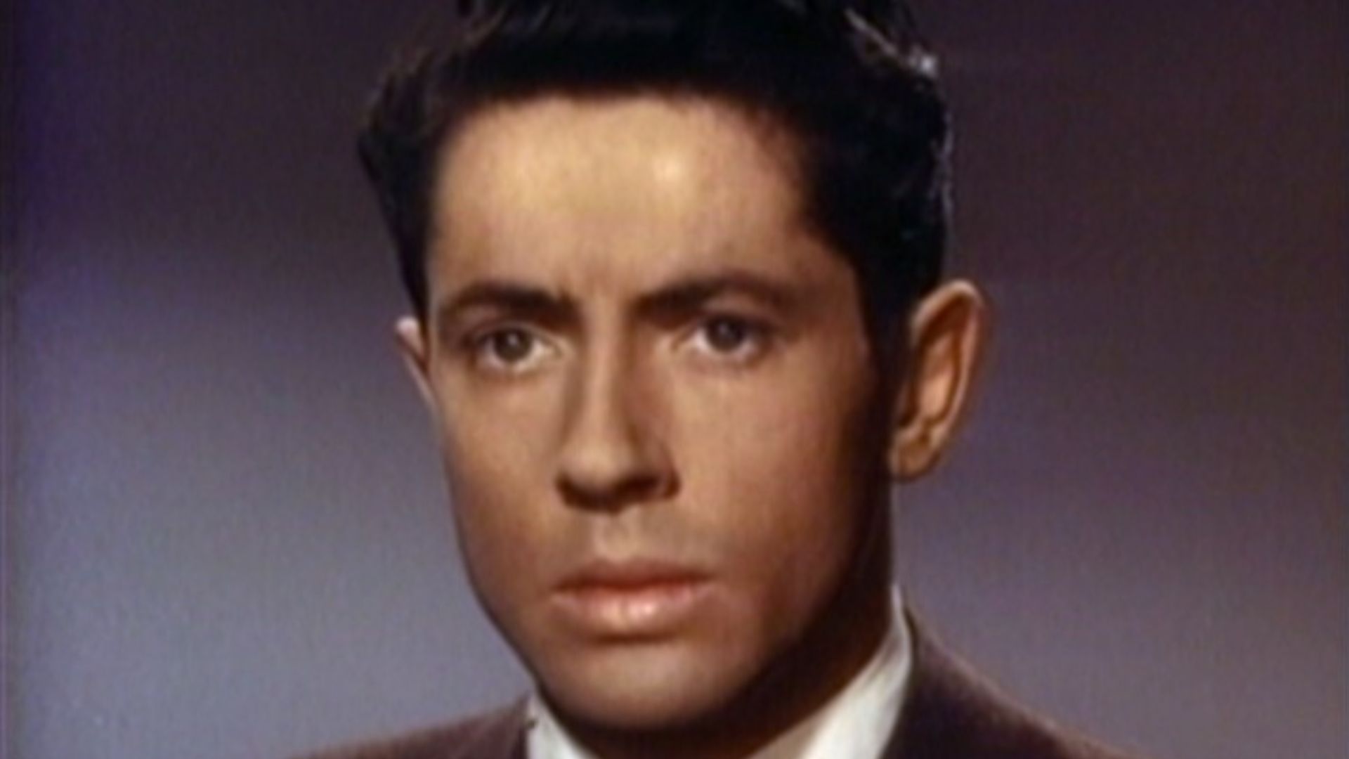 Cropped screenshot of Farley Granger from the trailer for the film Rope.