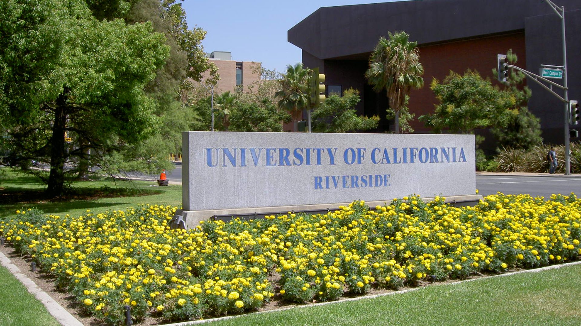 Entrance along University Avenue. The Arts Building is visible in the background.