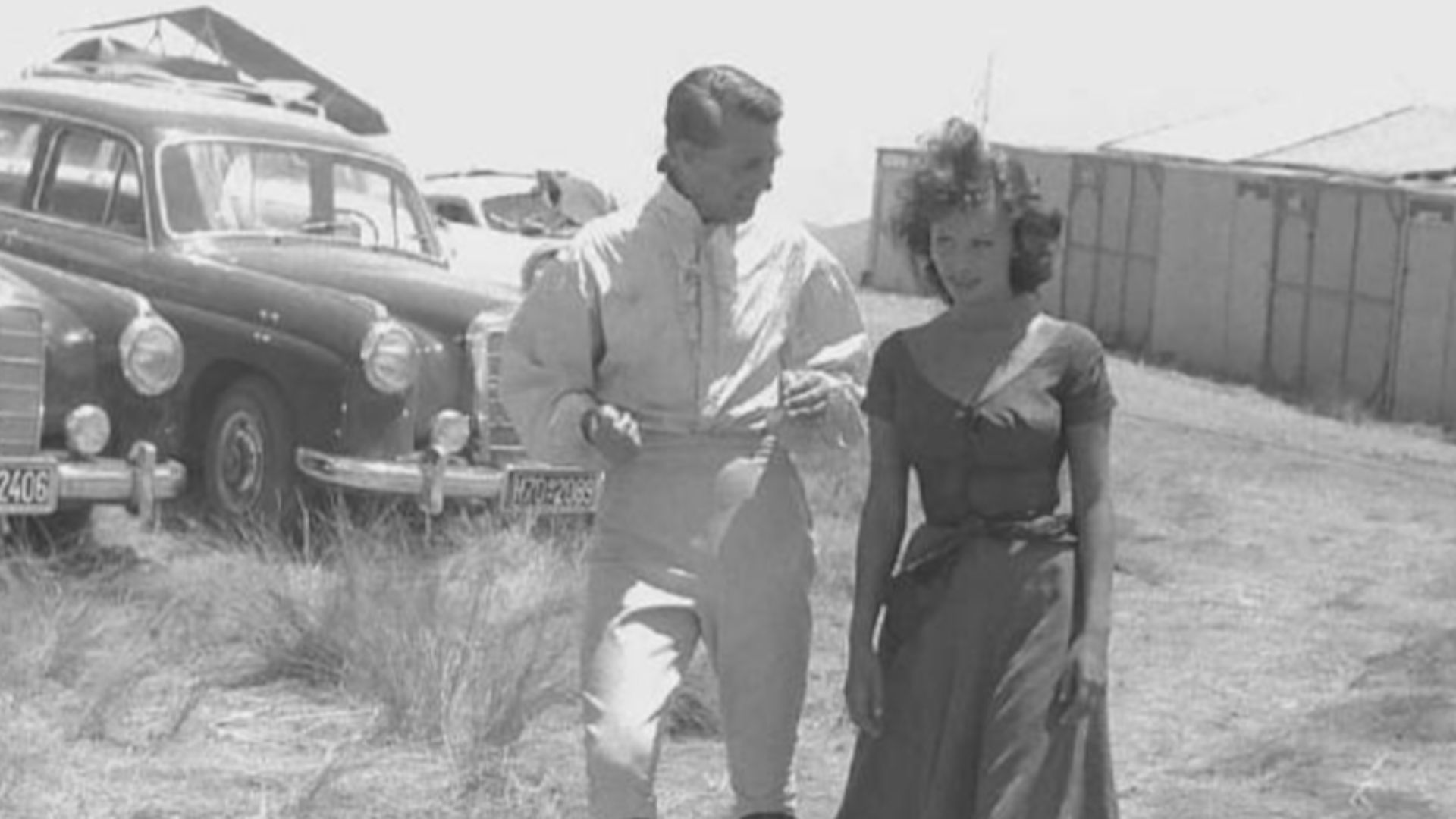 Sofia Loren and Cary Grant on the set of the film