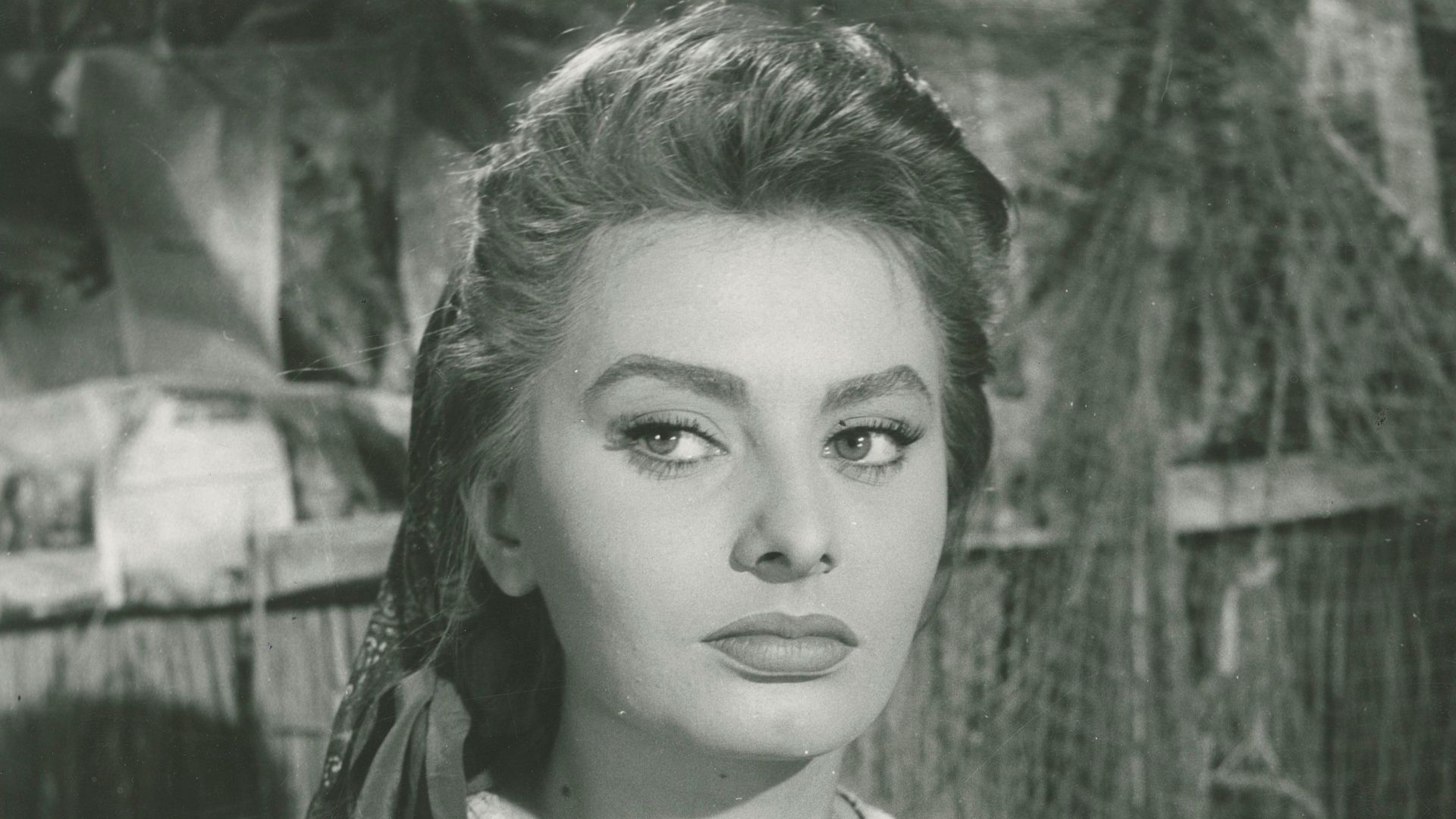 The Italian actress Sophia Loren in a scene from The River Girl (La donna del fiume), a 1955 film directed by Mario Soldati.