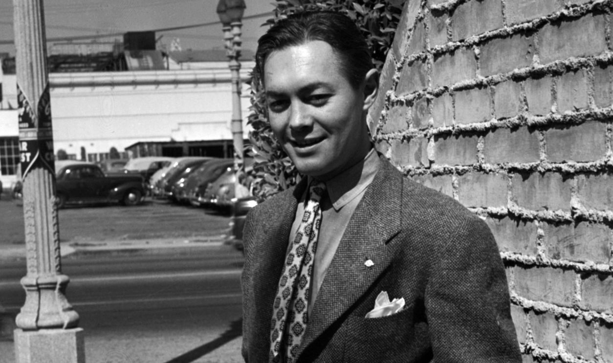 Actor Richard Cromwell poses on a street in Los Angeles, California. 