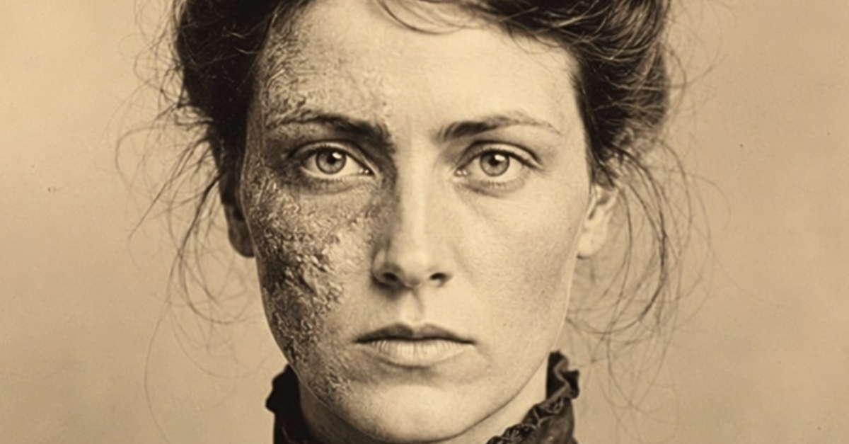 Victorian Sepia Portrait of a Braided-Hair Woman