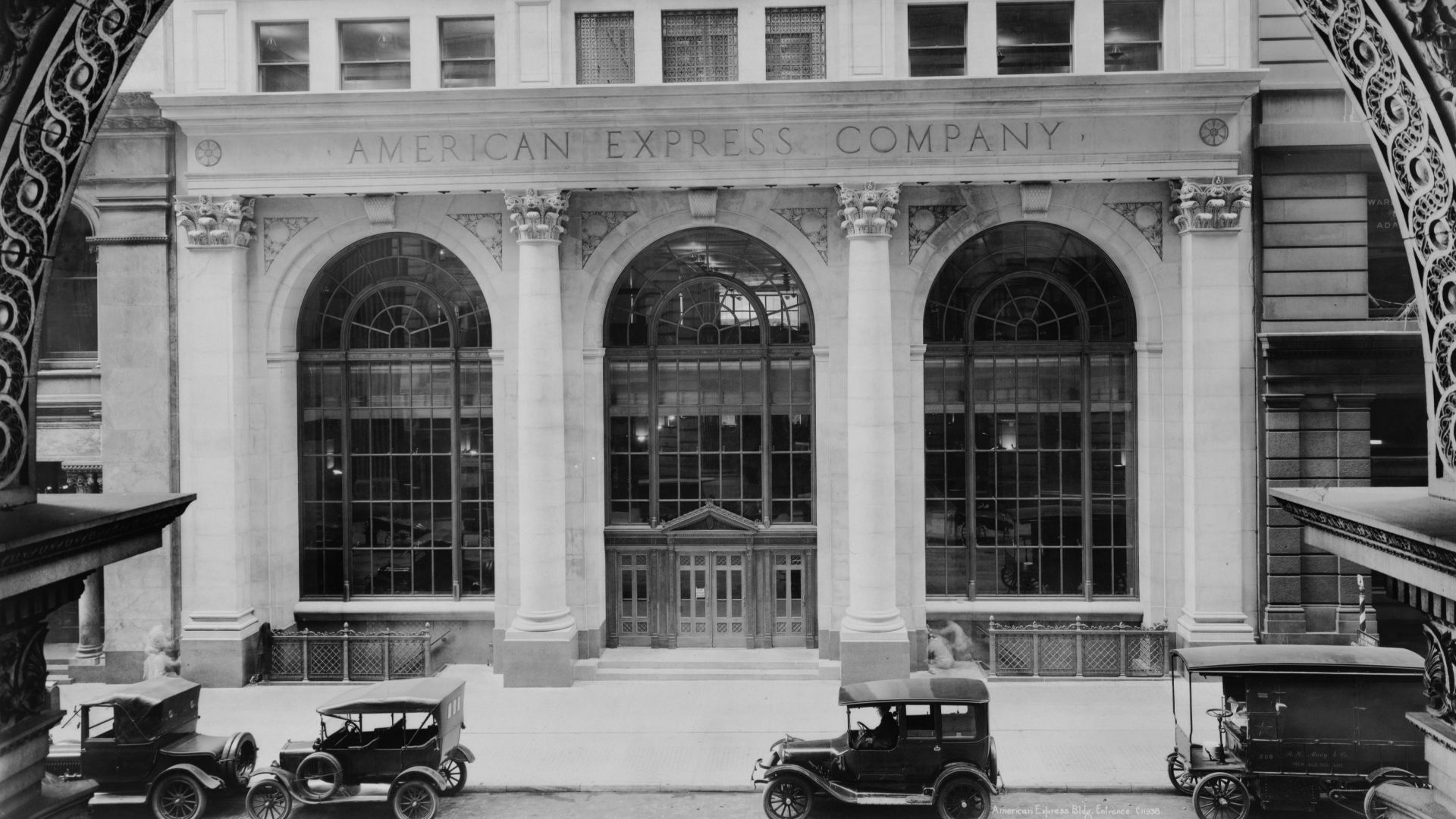 Title: American Express Bldg. Entrance, 65 B'way, NYC
Abstract/medium: 1 photographic print.