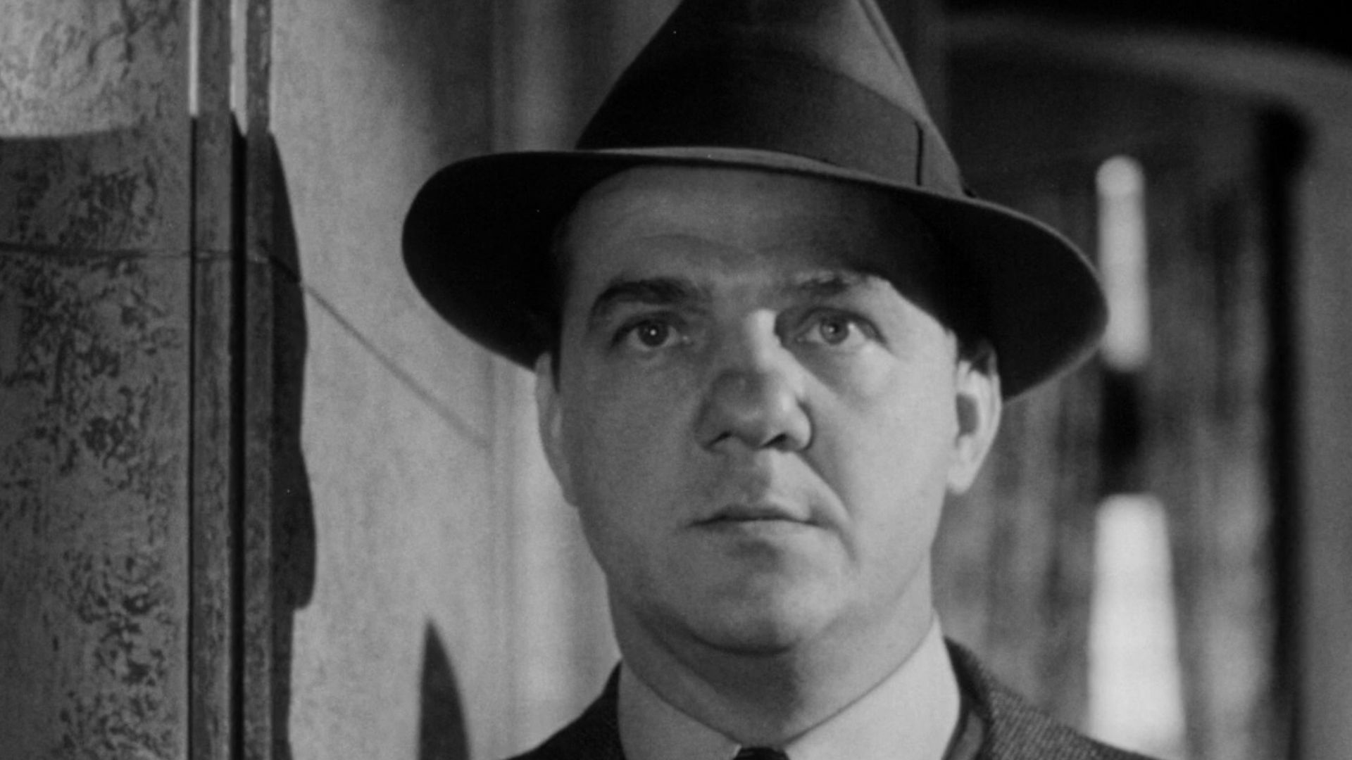 Screenshot of Karl Malden from the trailer for the film I Confess.