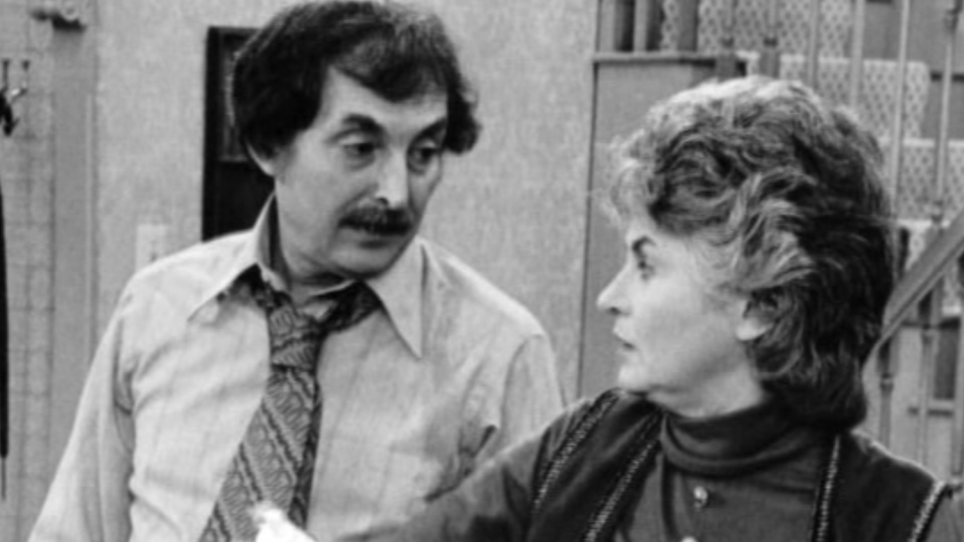 Publicity photo of Bill Macy and Bea Arthur from the television program Maude.