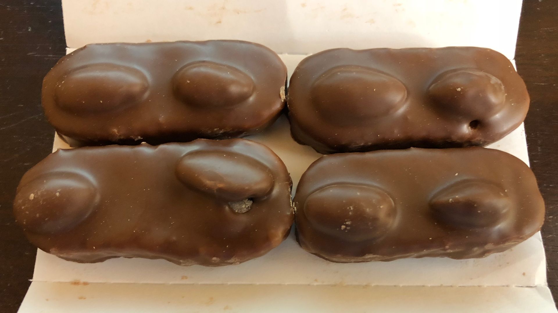 A King Size Almond Joy with the wrapper removed in the Franklin Farm section of Oak Hill, Fairfax County, Virginia
