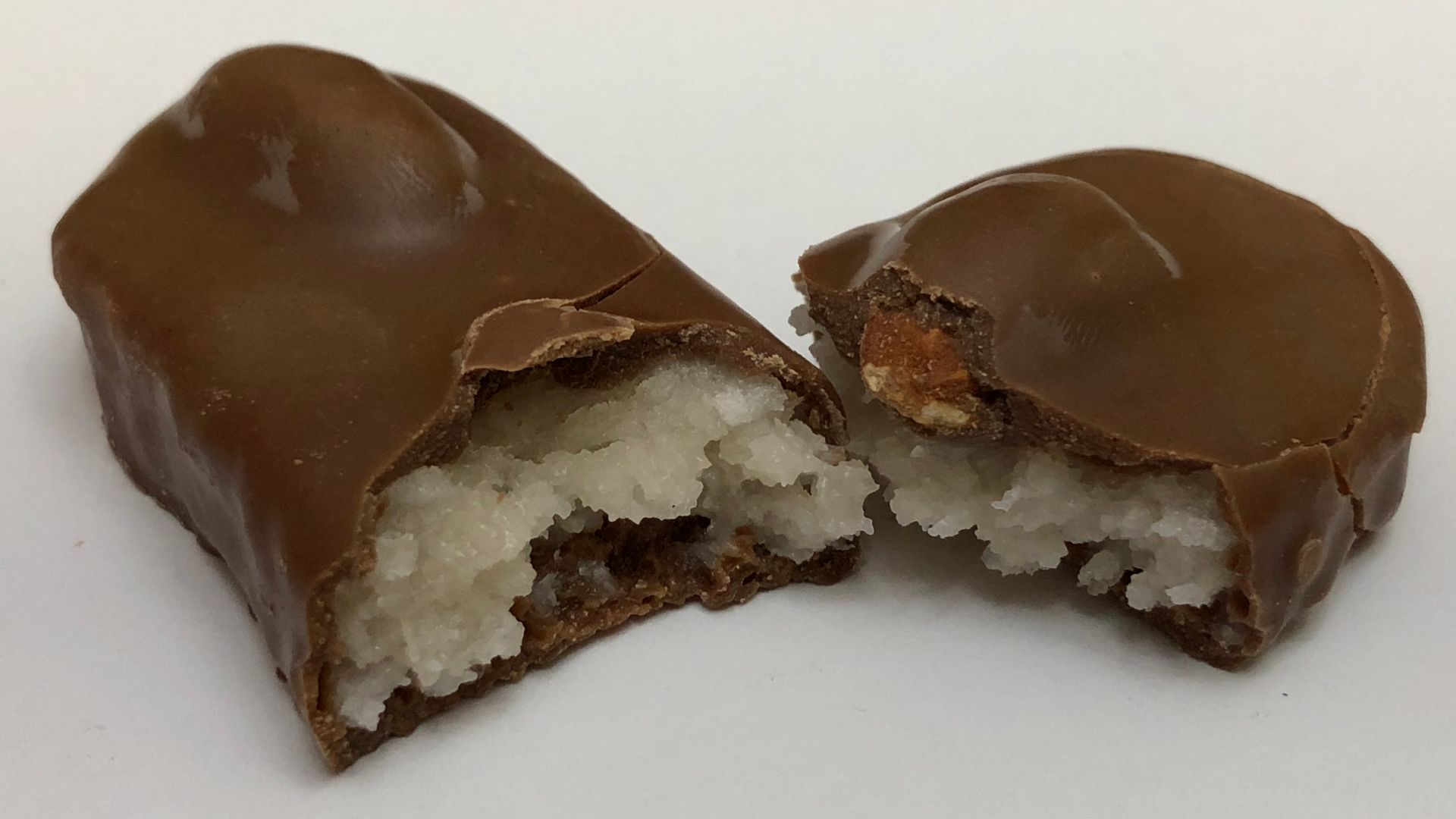 A broken Almond Joy bar in the Franklin Farm section of Oak Hill, Fairfax County, Virginia