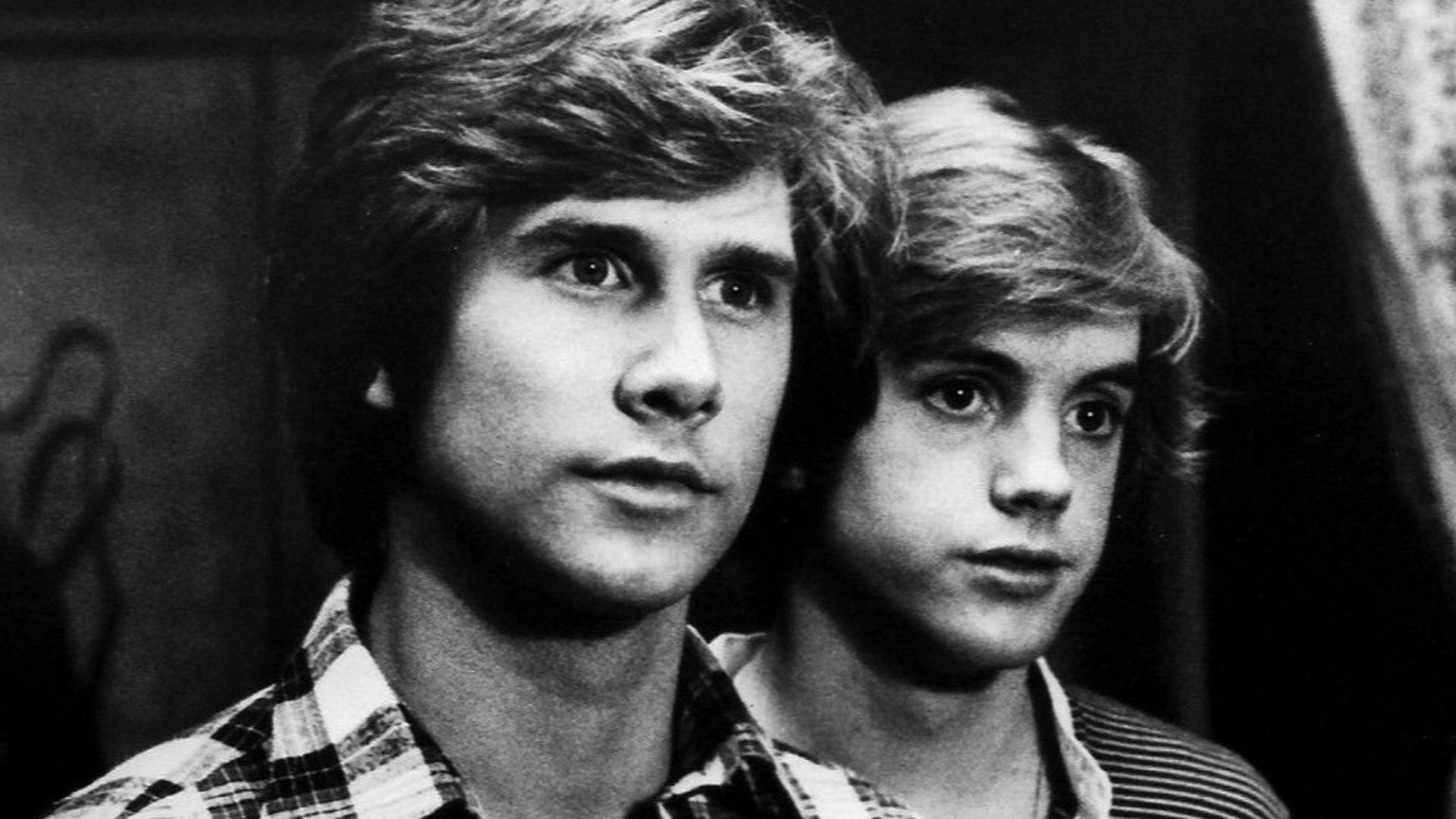 Photo of Parker Stevenson (left) and Shaun Cassidy (right) as the Hardy Boys from the television series.