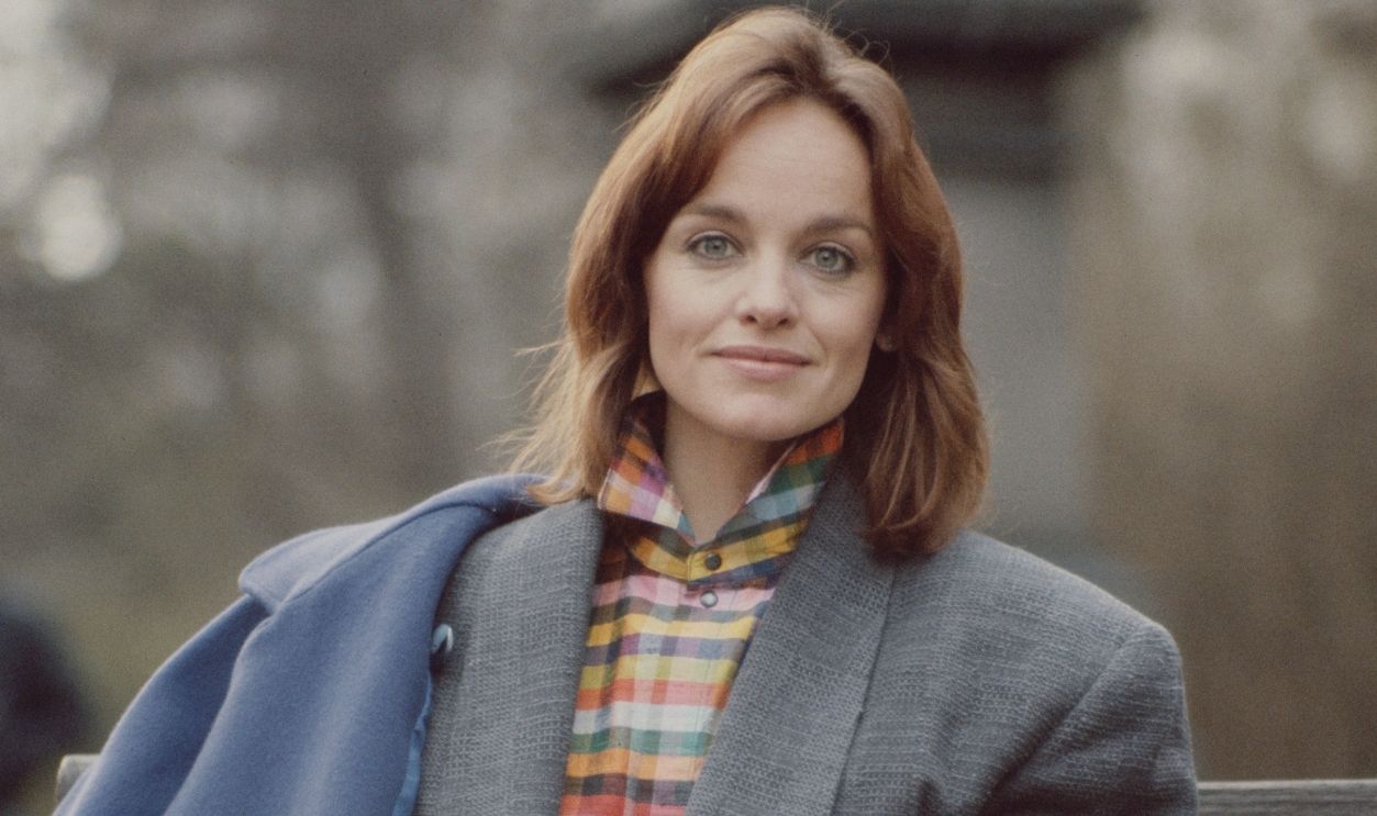 American actress Pamela Sue Martin in London to promote her latest film 'Torchlight', 1985. She co-wrote the movie, as well as starring in it.