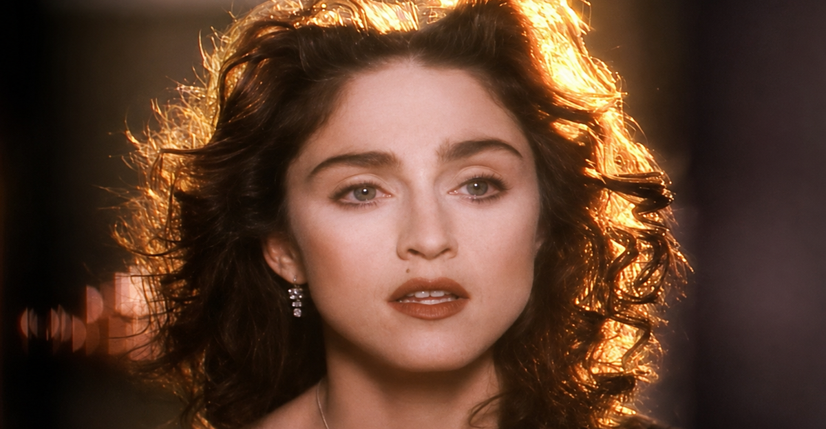 Screenshot of Madonna in the Like A Prayer music video (1989) 