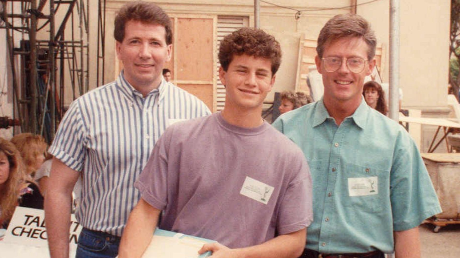 Ken Lillig, Kirk Cameron and me at the rehearsal for the 41st Annual Emmy Awards, 9/16/89.
Permission granted to copy, publish, broadcast or post but please credit