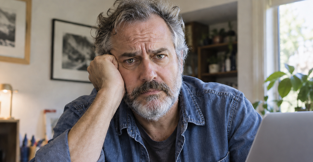 AI-generated image of a man upset that his Airbnb reservation has been canceled by the host. 