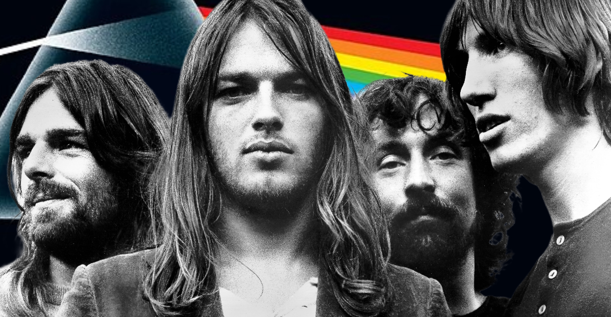 Pink Floyd 1973, Dark Side of the Moon album cover background