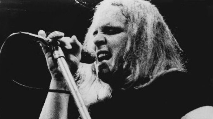 Grayscale Portrait Photo of Ronnie Van Zant