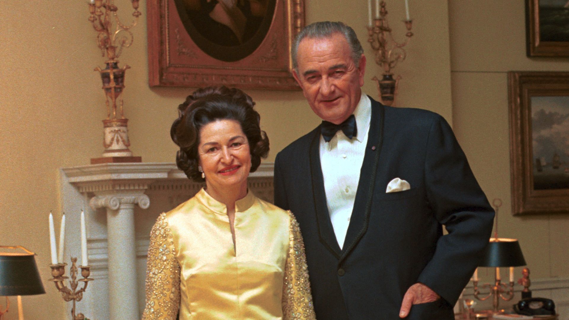 President Johnson with his wife Lady Bird