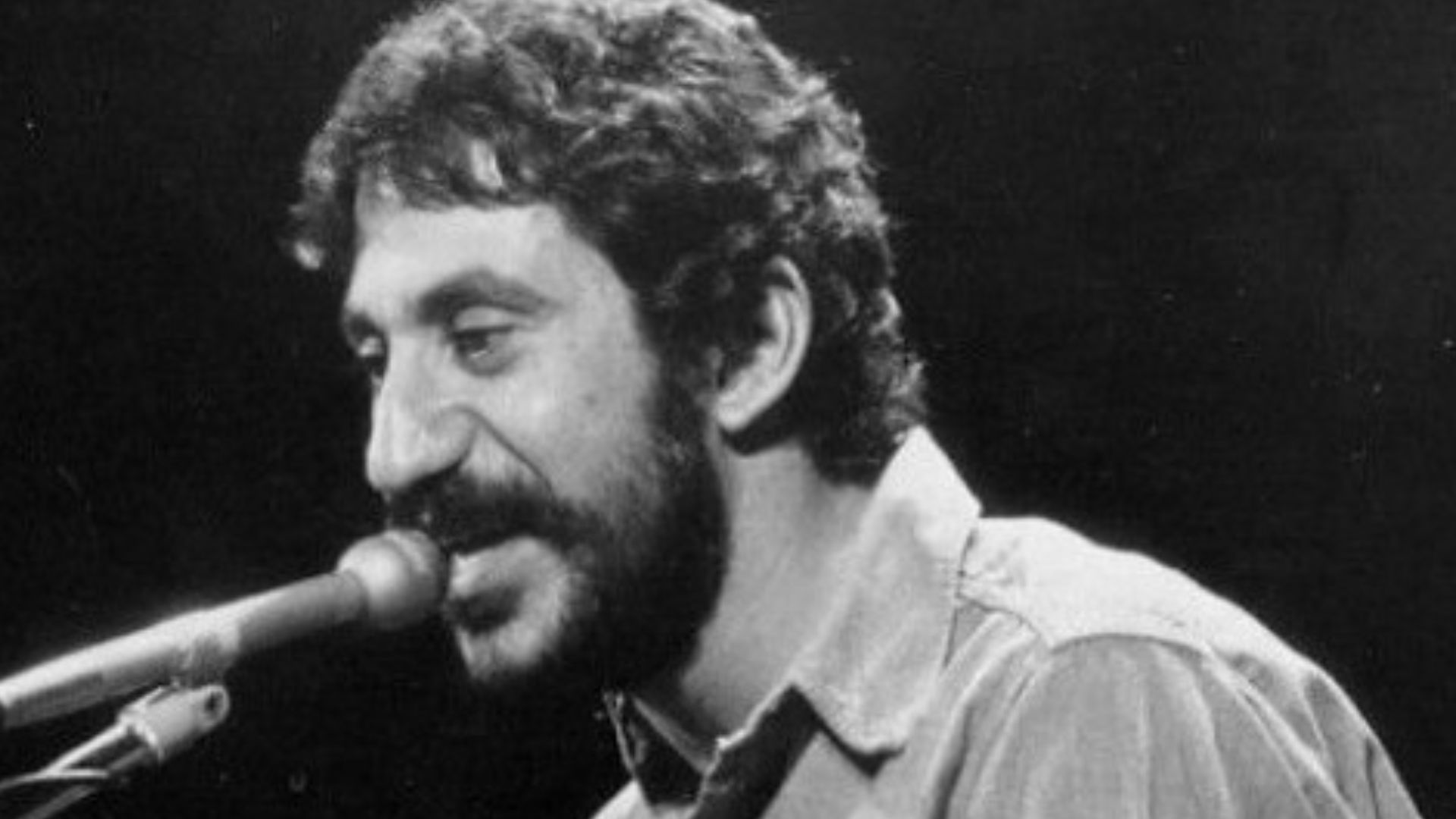 Photo of Jim Croce from the second anniversary of the In Concert music program.  The program aired footage of a performance Croce had given previously.