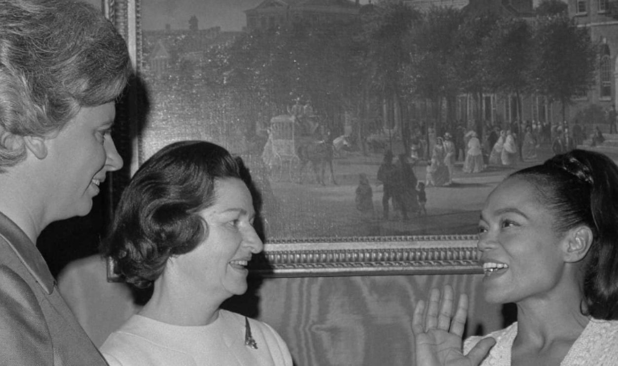 Mrs. Lyndon B. Johnson launched an attack on the growing problem of crime in the streets at a "Woman Doers" luncheon at the White House. Fifty women attended. The First Lady is shown here with Katherine Peden, of Hopkinsville, KY. (left), the only woman on the 11 member National Advisory Commission on Civil Disorders, and singer Eartha Kitt.