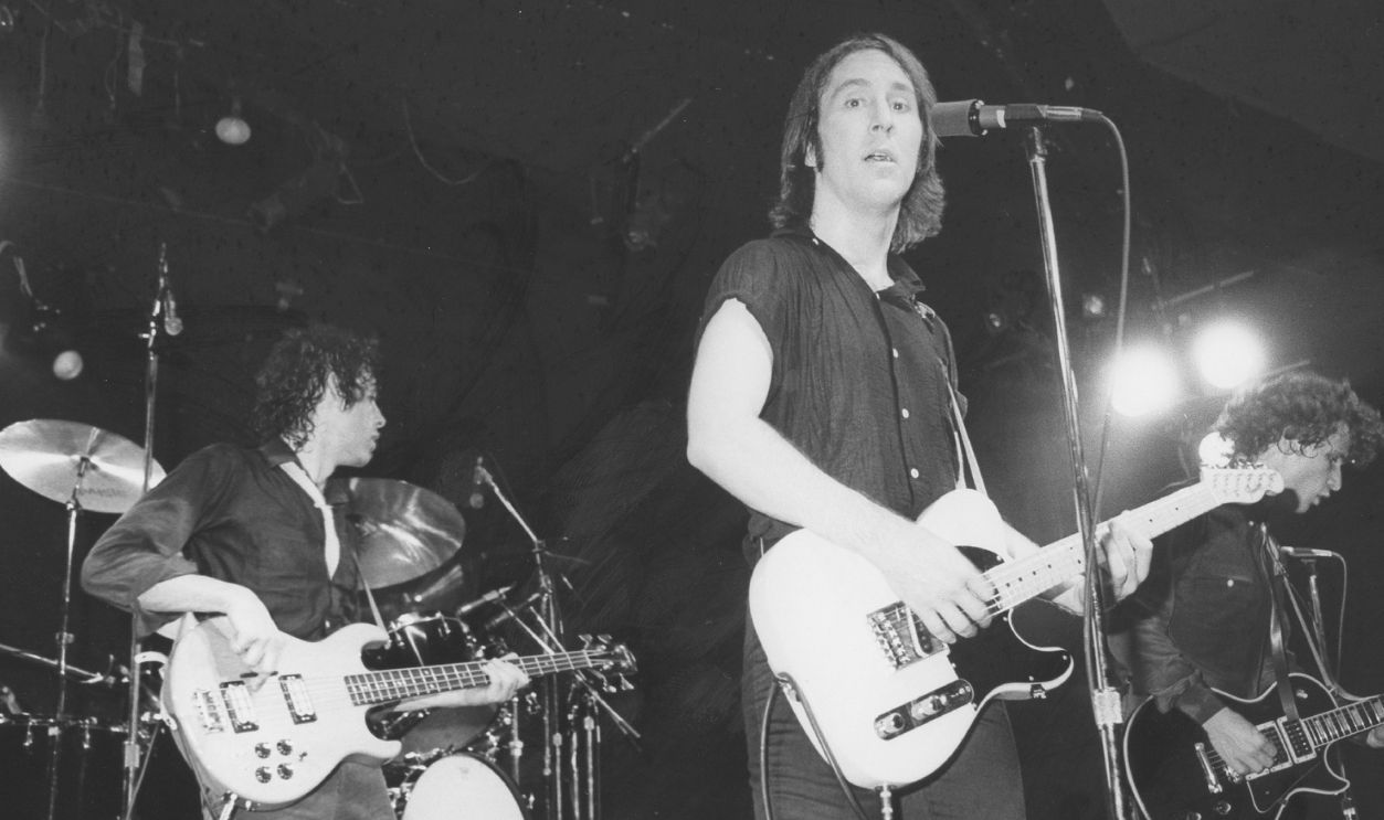 L-R) Guitarist Berton Averre, singer/guitarist Doug Fieger, drummer Bruce Gary and bassist Prescott Niles of the rock and roll band 
