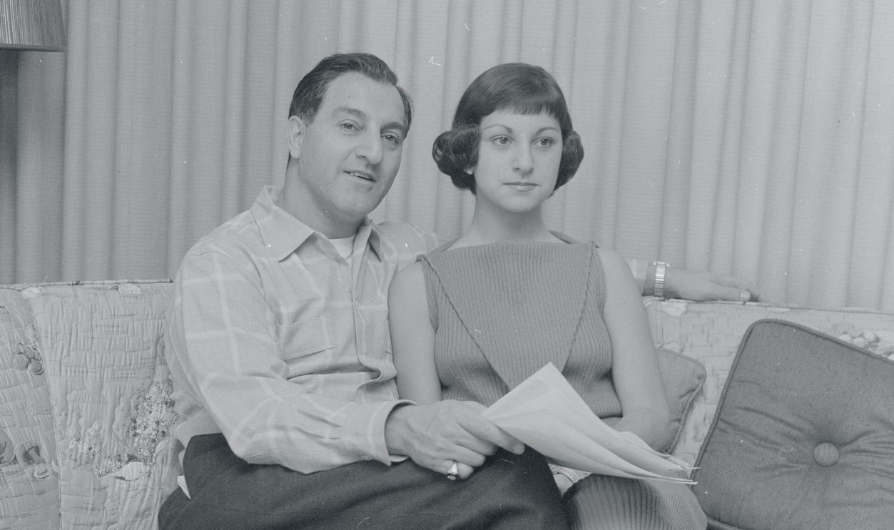 Danny Thomas, with prompting by his eldest daughter, Margaret (Marlo), goes over a scene for his CBS comedy series.