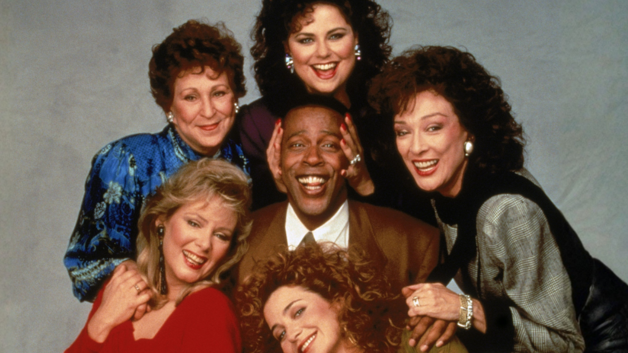 Promotional portrait of the cast of the television series, 'Designing Women,'
