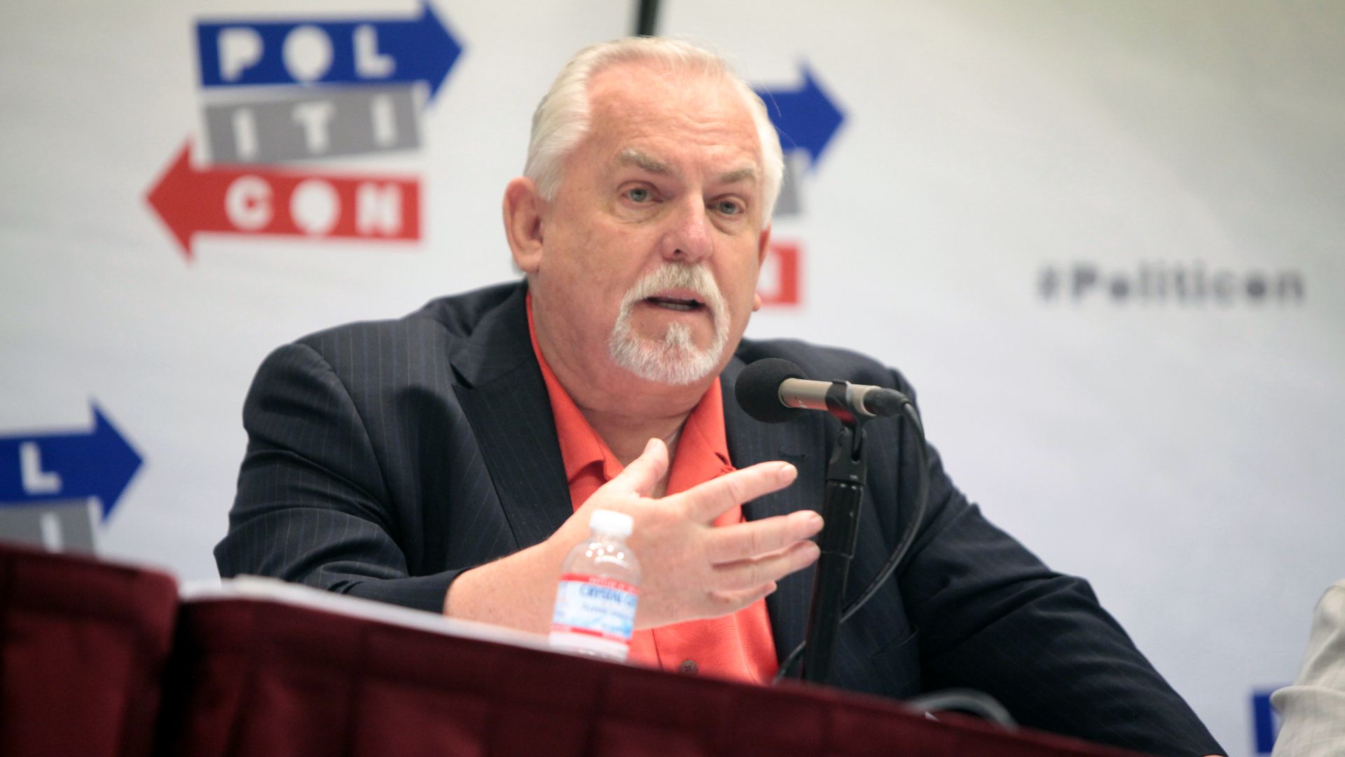 John Ratzenberger speaking at the 2016 Politicon at the Pasadena Convention Center in Pasadena, California.

Please attribute to Gage Skidmore if used elsewhere.