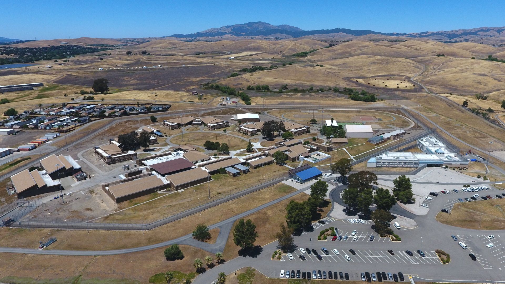 Aerial view of the housing units at Federal Correctional Institution, Dublin.