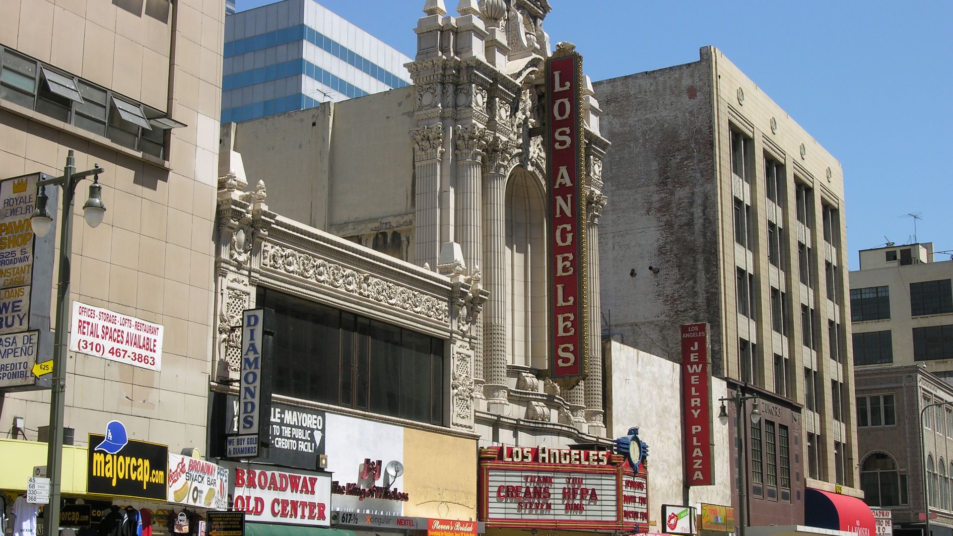 The Los Angeles Theatre, on Broadway in downtown Los Angeles, California