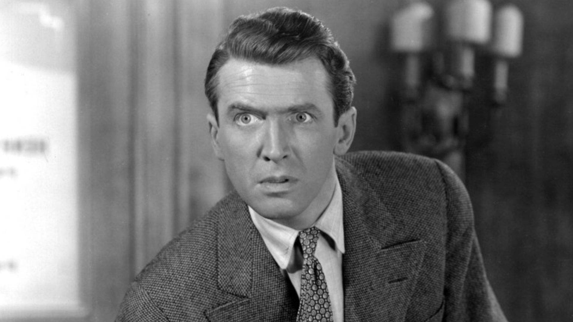 Jimmy Stewart as George Bailey in “It’s A Wonderful Life”