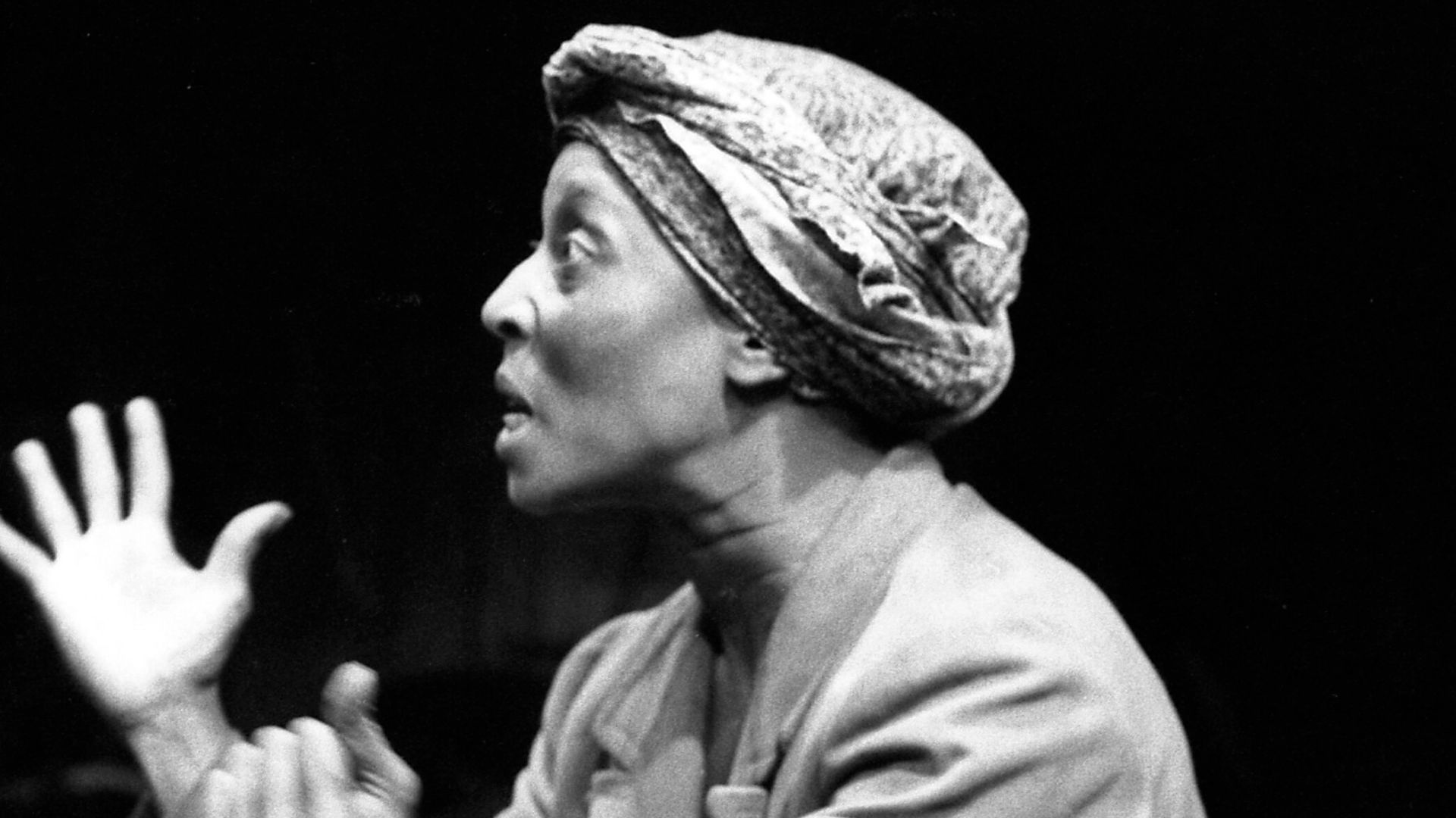 Moses Gunn and Madge Sinclair in production of Boesman and Lena at Los Angeles Theatre Center. Gunn and Sinclair play the title characters respectively.
