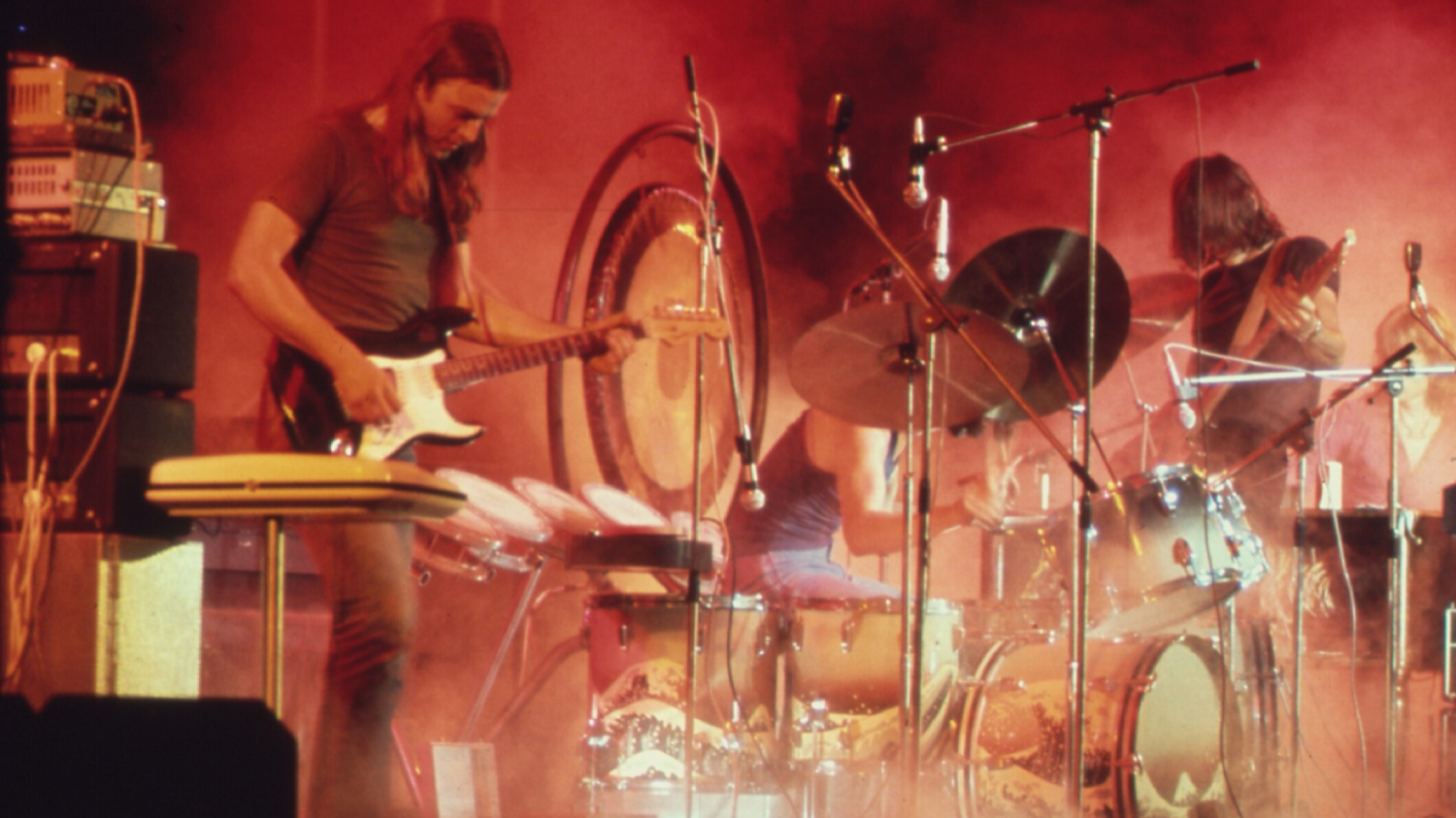 Pink Floyd performing at a concert in 1973