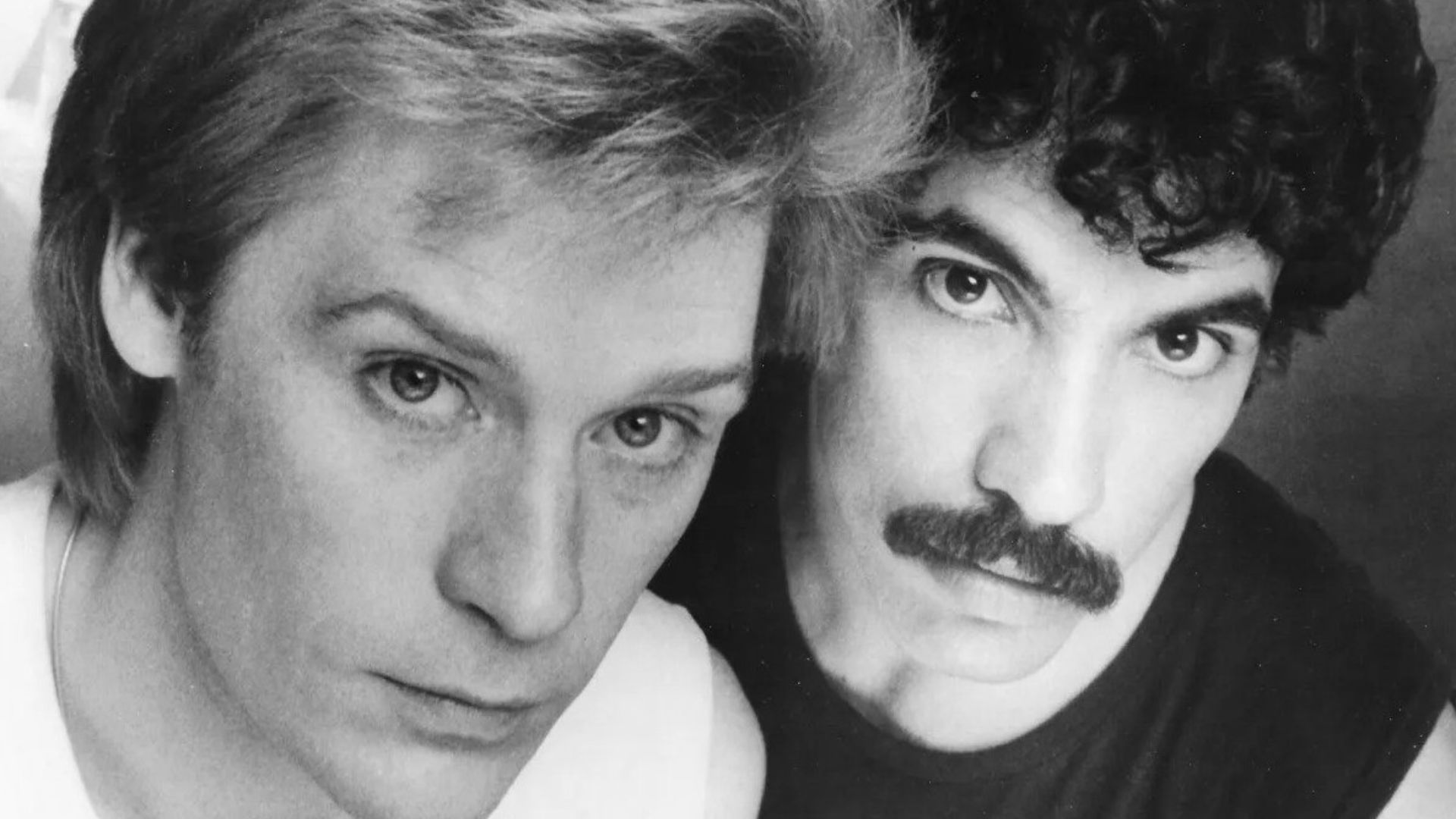 Daryl Hall and John Oates in a 1980 publicity photo for their album Voices.
