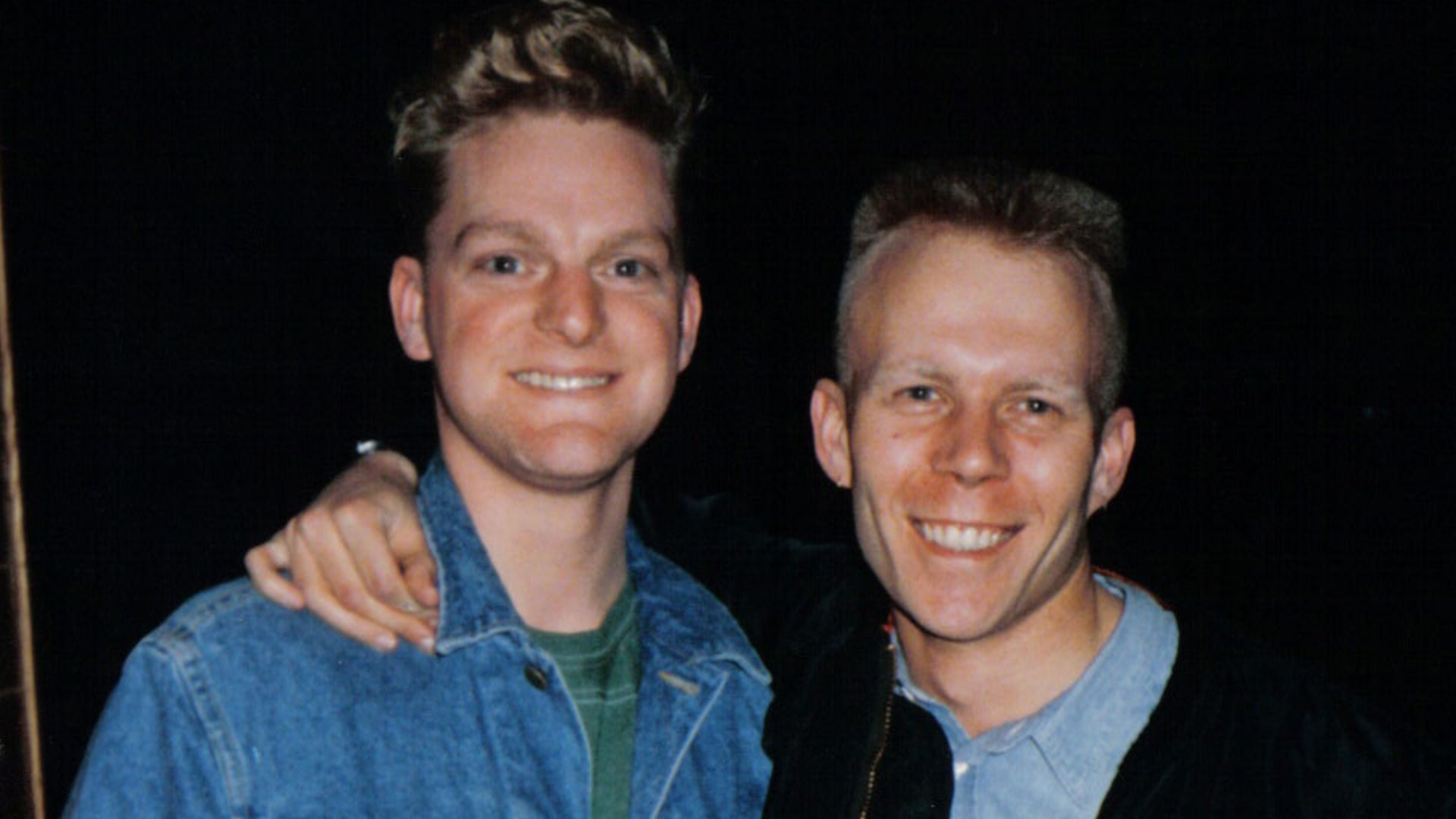 Subject: Andy Bell & Vince Clarke of Erasure at Wolfgang's (nightclub) - San Francisco, California, USA; Original 35mm photograph scanned