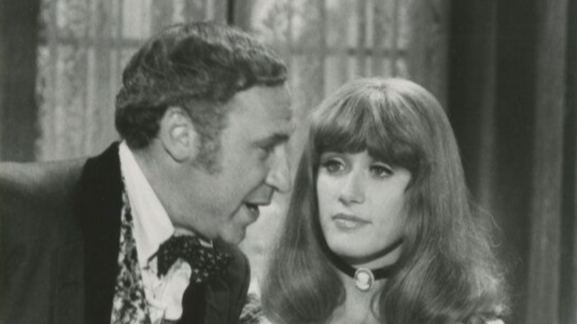 Publicity photo of Blazing Saddles (1974), with Mel Brooks and Robyn Hilton.