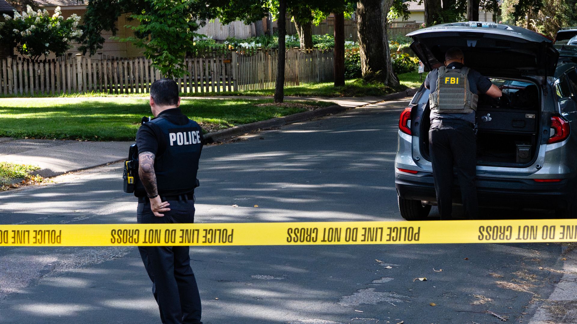 Police at Annunciation Catholic School in Minneapolis on August 27, 2025 following a mass shooting that killed 2 children and injured 17 others, 14 of them children.
Minneapolis, Minnesota, USA
Photographer: Chad Davis