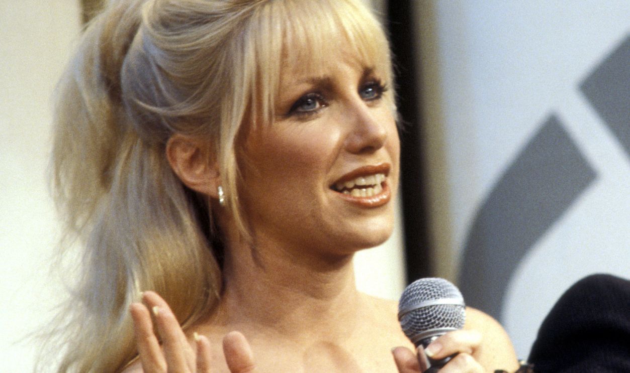 Suzanne Somers and Clark during The Cerebral Palsy Telethon - December 30, 1978 at Ed Sullivan Theater in New York City, New York, United States.