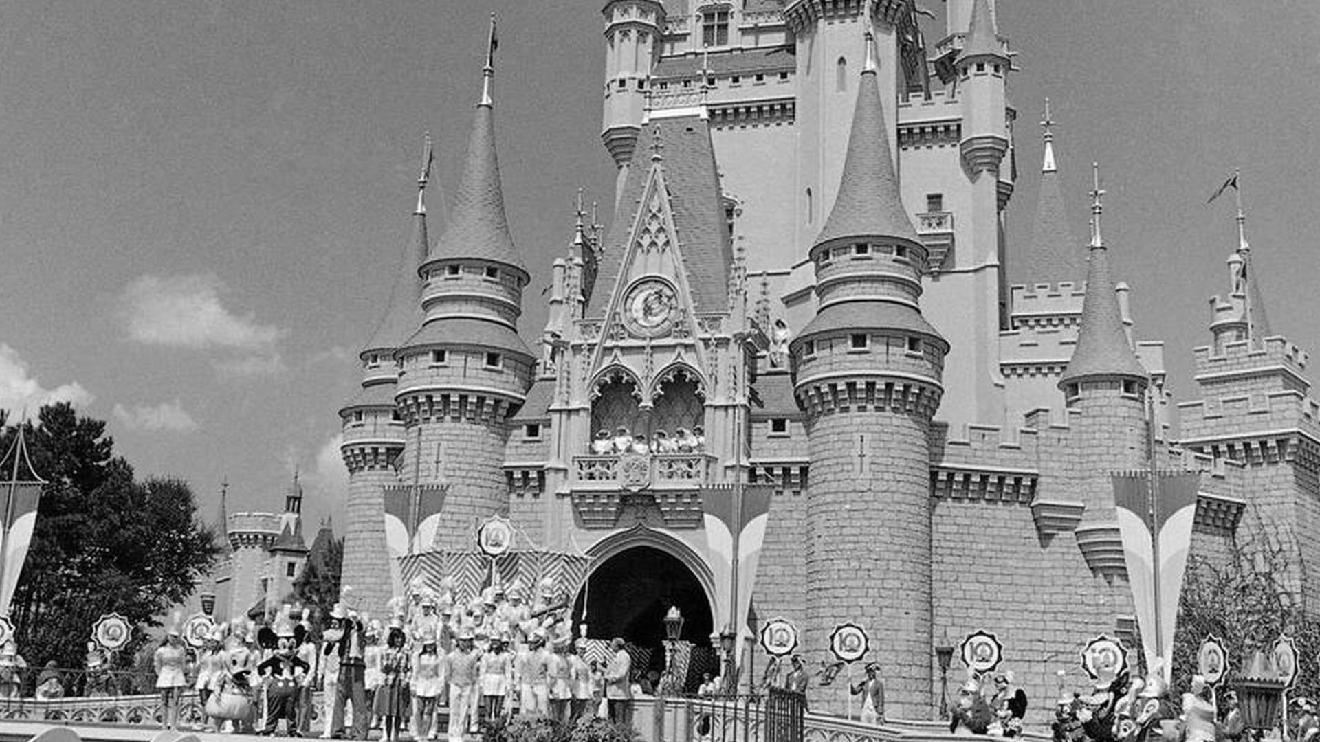 Small crowd waits for Disney World's Main Street to open on Oct. 1, 1971, in Orlando, Florida.