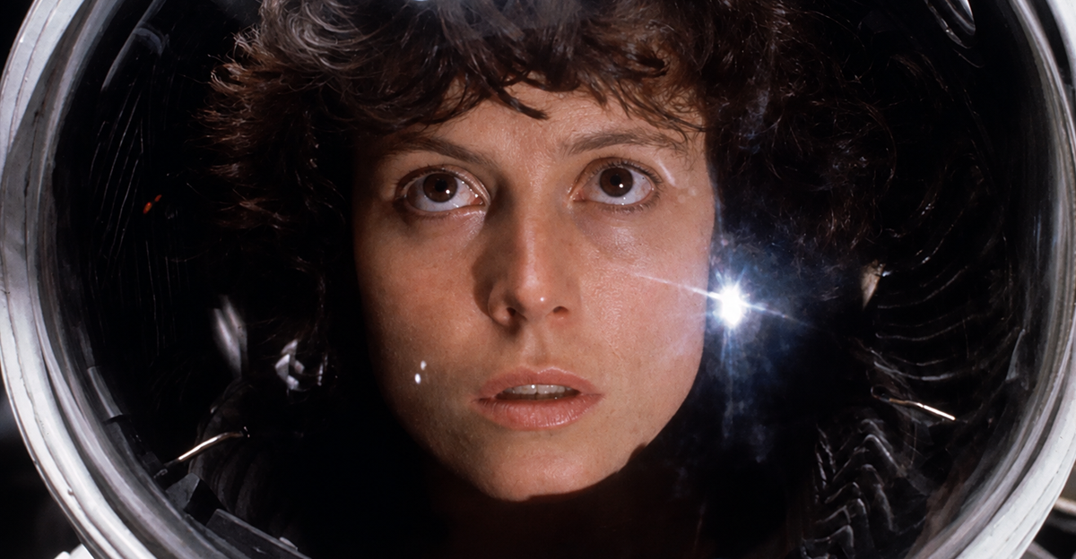 American actress Sigourney Weaver in the role of Ripley in the film 'Alien' (1979)