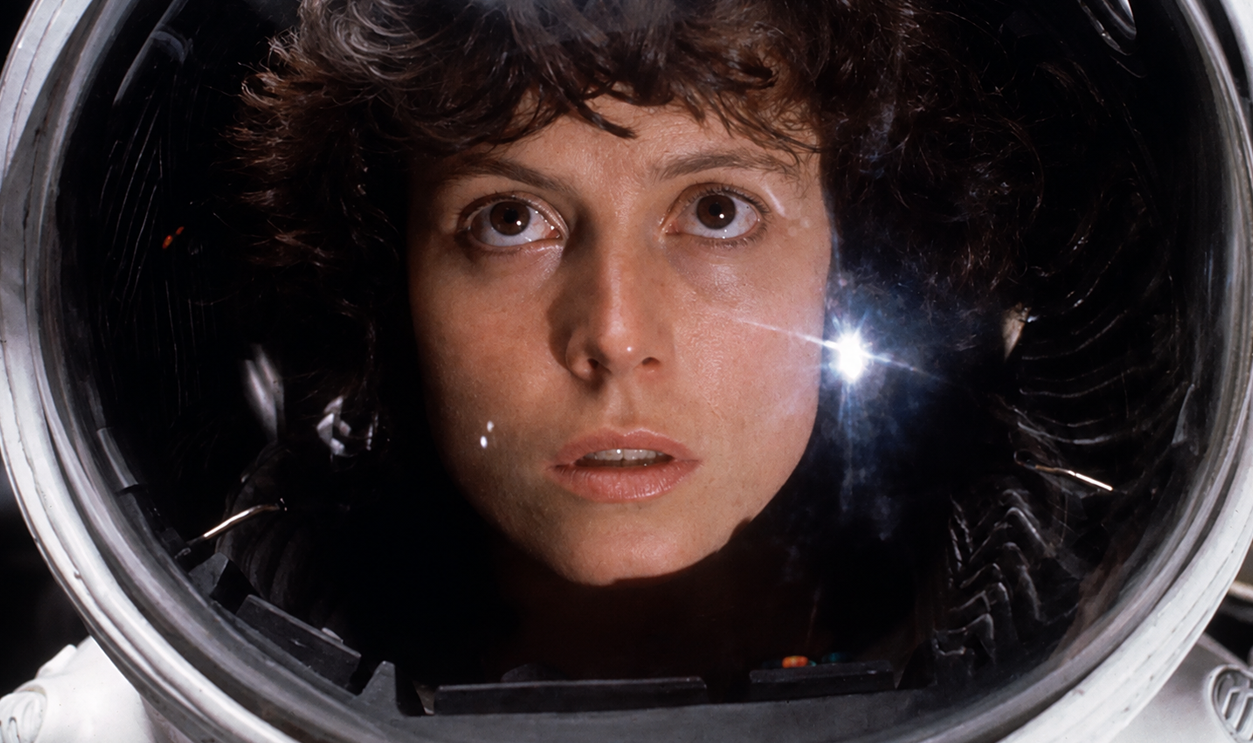 American actress Sigourney Weaver in the role of Ripley in the film 'Alien' (1979)