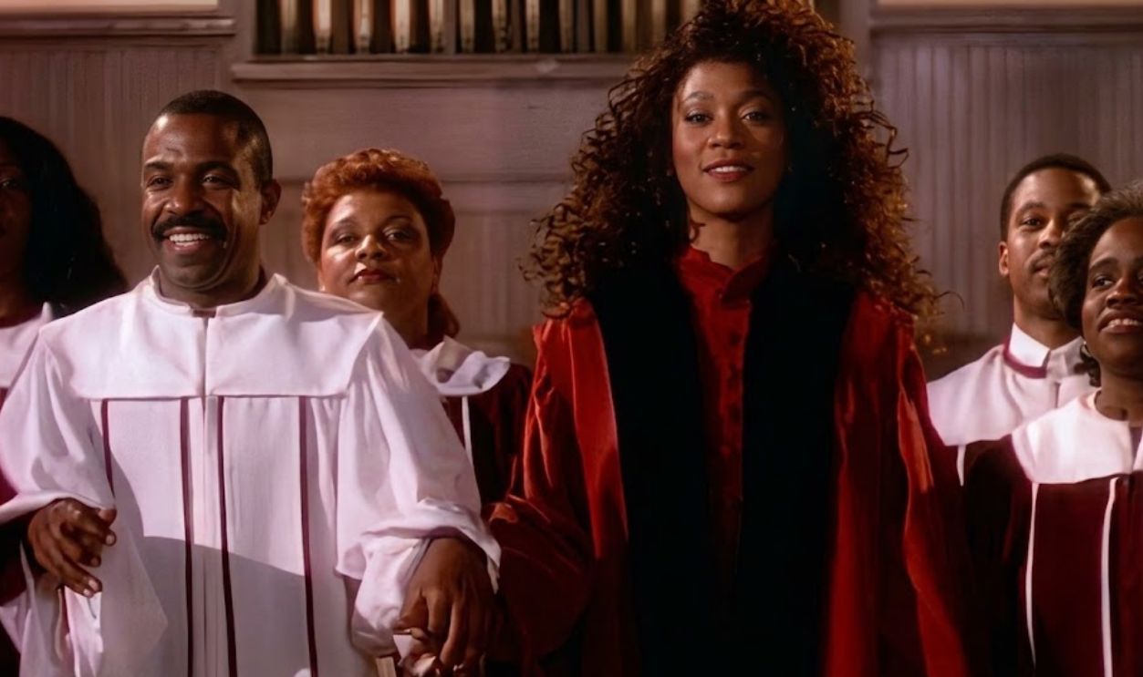 Screenshot of Madonna in the Like A Prayer music video (1989) 