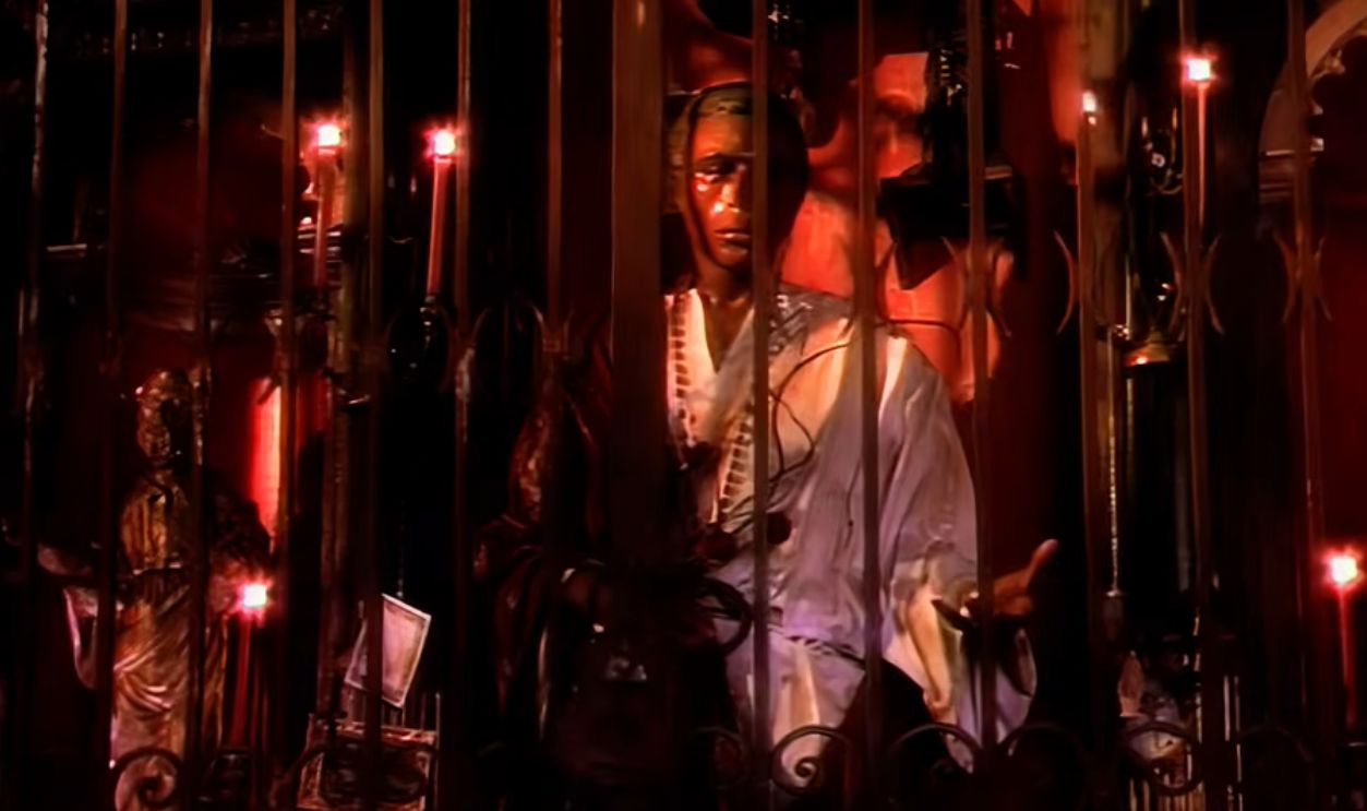 Screenshot of Madonna in the Like A Prayer music video (1989) 