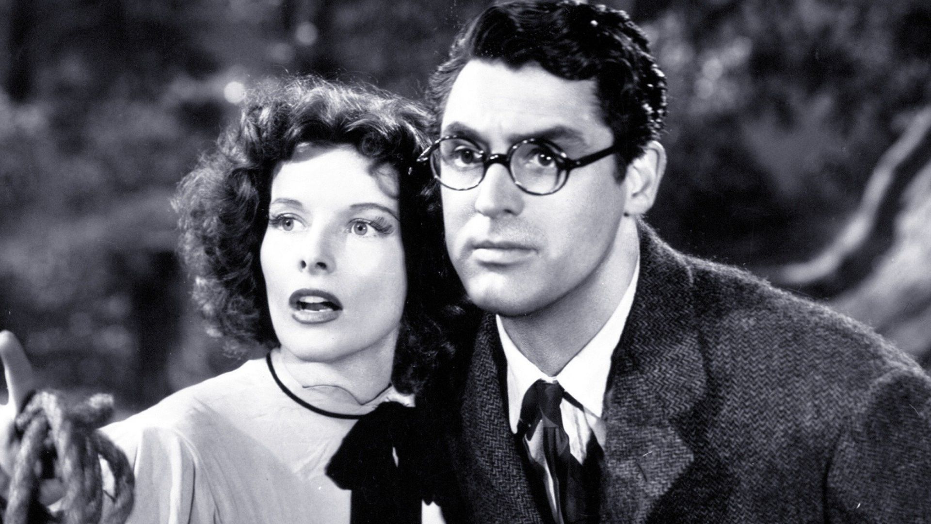 Cropped film still from the 1938 film Bringing Up Baby, featuring Katharine Hepburn and Cary Grant.
Such images were taken on set during filming, or as part of an organized photo-shoot, by a studio photographer. They were then disseminated to the media an
