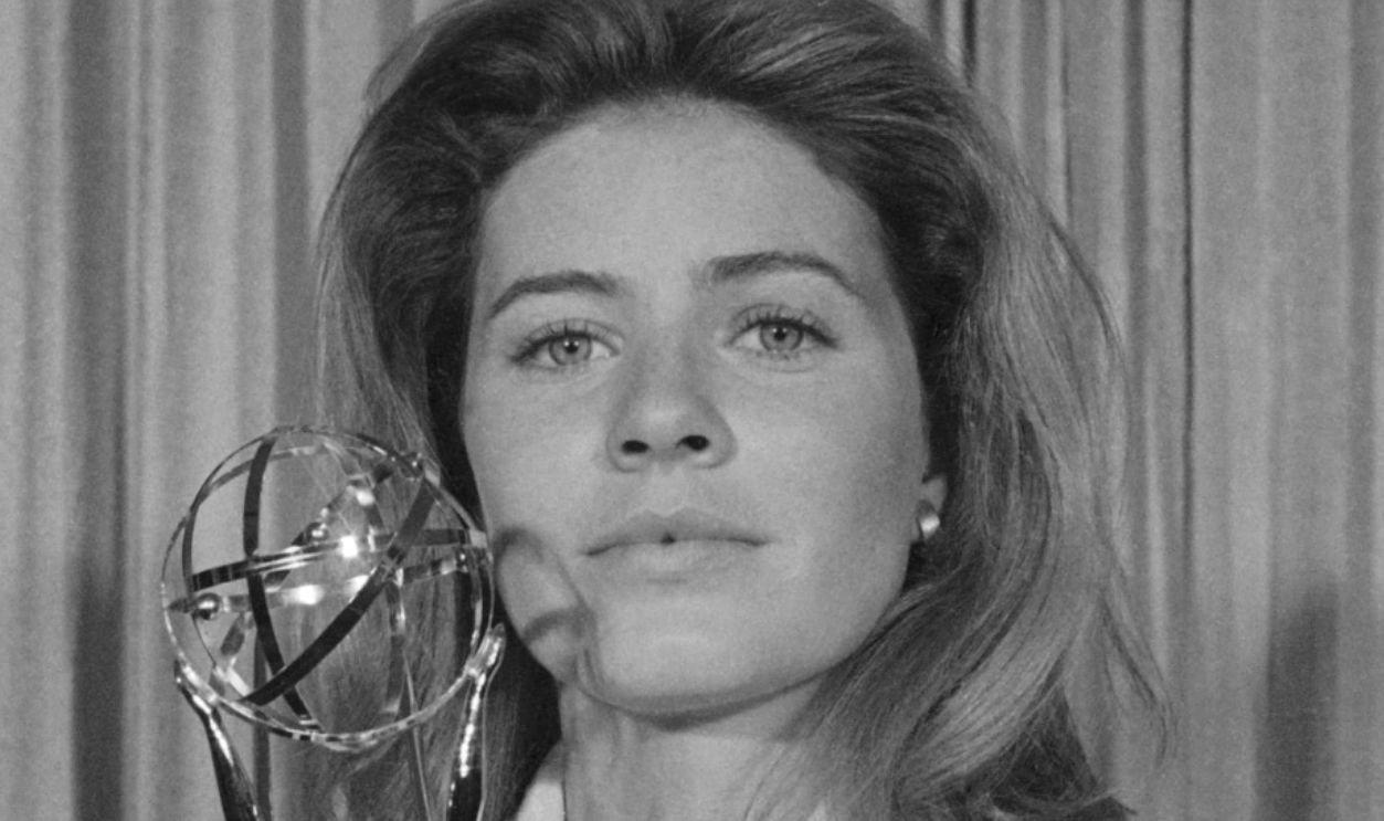 Actress Patty Duke Holding the Outstanding Single Performance by an Actress Emmy she won for "My Sweet Charlie".