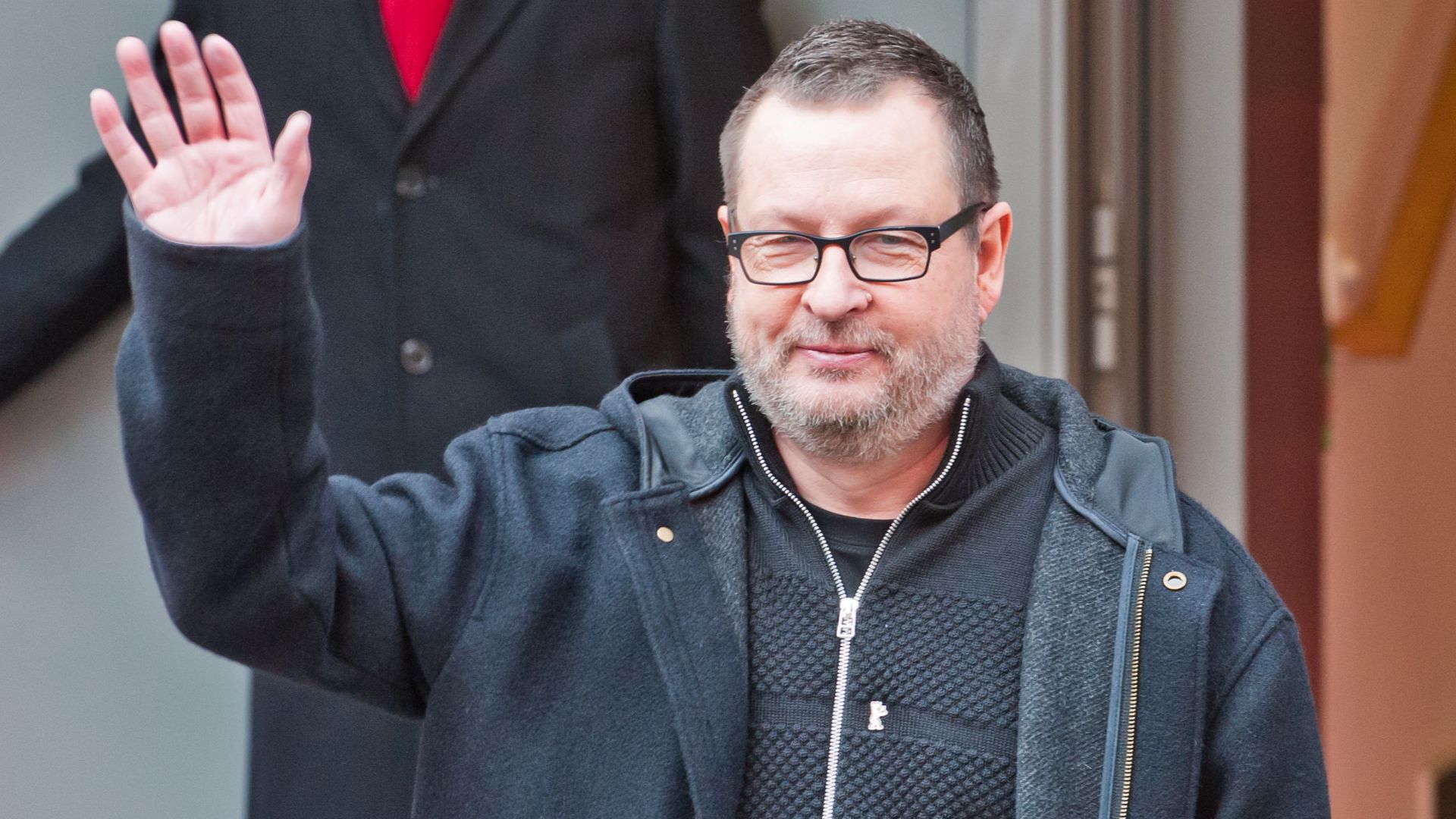 Director Lars von Trier leaving the press conference of the film